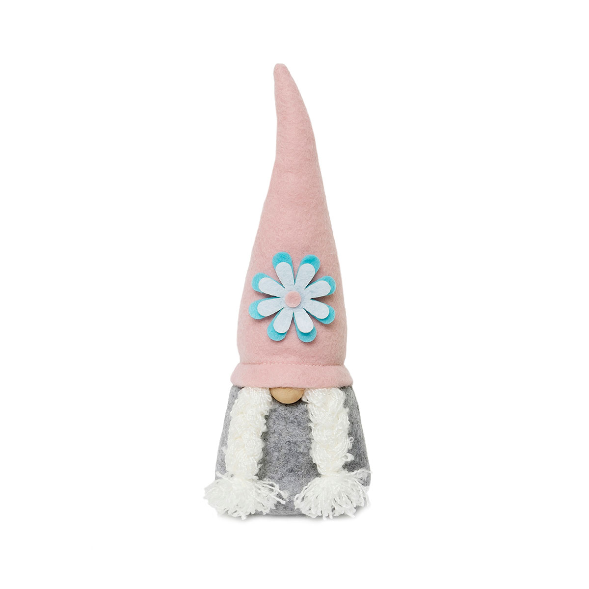 b50 Flower Power Gnome with Wood Nose 10" Small PINK